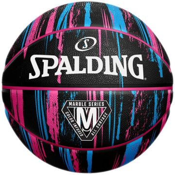 Spalding Marble basketbal zwart roze blauw maat 6 online kopen | Buffalo.nl